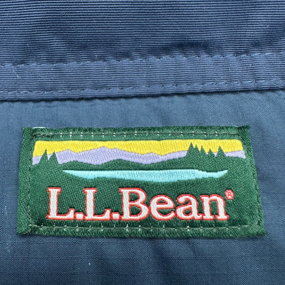 LL Bean Mens Mountain Classic Down Parka Blue Puffer Jacket Hooded Large L Reg - Picture 4 of 16